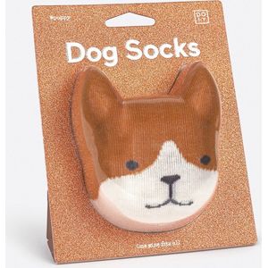 Doiy Sokken Honden Katoen/polyester Bruin/wit One-size