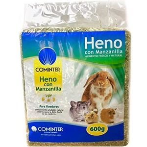 Cominter Animal Health Timothy Natural Hooi met kamille voor konijnen, EOS, hamsters, cavia's en knaagdieren, 600 g, konijnenvoer met vezels, voor tandslijtage van knaagdieren