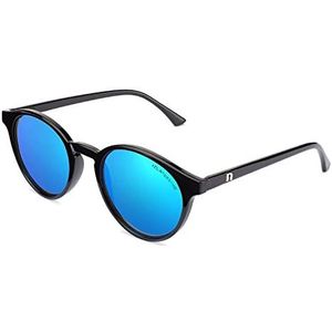 Clandestine Round Black Blue - Nylon HD zonnebril voor heren en dames