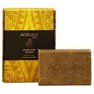 AOKlabs - Zwarte zeep - 100% natuurlijk, puur en handgemaakt - voor alle huidtypen Hydrateert, reinigt, verjongt en bestrijdt puistjes en acne - 100 g