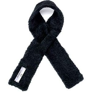Coolskins sjaal voor de winter, zacht en warm, lamsvacht met gekruld haar en leer, 100% leer en Spaanse verpakking, uniseks voor volwassenen - zwart - One Size