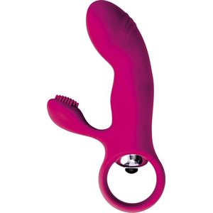 Mini Vibrator met Clitoris Borsteltje - roze