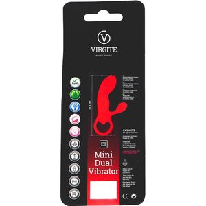 Virgite - Mini Vibrator met Clitoris Borsteltje - zwart