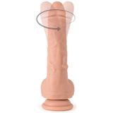 Virgite roterende vibrerende dildo van 19 cm met afstandsbediening - beige