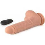 Virgite roterende vibrerende dildo van 19 cm met afstandsbediening - beige