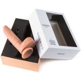 Virgite roterende vibrerende dildo van 19 cm met afstandsbediening - beige