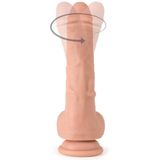 Virgite roterende vibrerende dildo van 19 cm met afstandsbediening - beige