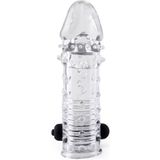 Virgite S11 Realistische Penis Sleeve met Vibratie 15 cm- transparant
