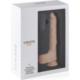 Virgite Vibrerende en Stotende Dildo met Remote R13 - Beige