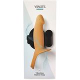 Virgite Holle Vibrerende Strap-on - lichte huidskleur - maat L