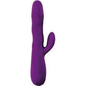 Lang Loys Roterende Vibrator met Clitoris Stimulator - Paars