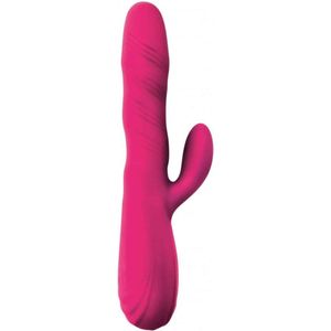 Lang Loys Roterende Vibrator met Clitoris Stimulator - Roze