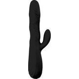 Lang Loys Roterende Vibrator met Clitoris Stimulator - Zwart