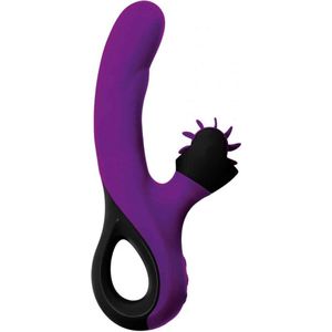 Lang Loys Vibrator met Draaiend Clitoris Wieltje - paars