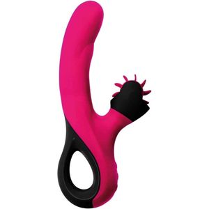 Lang Loys Vibrator met Draaiend Clitoris Wieltje - roze