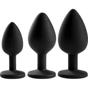 Elegante Buttplug Set 3 stuks - zwart