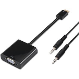 AISENS A122 – 0127 – converter (Mini HDMI naar SVGA en Audio Jack 3.5, 10 cm + 1 m) zwart