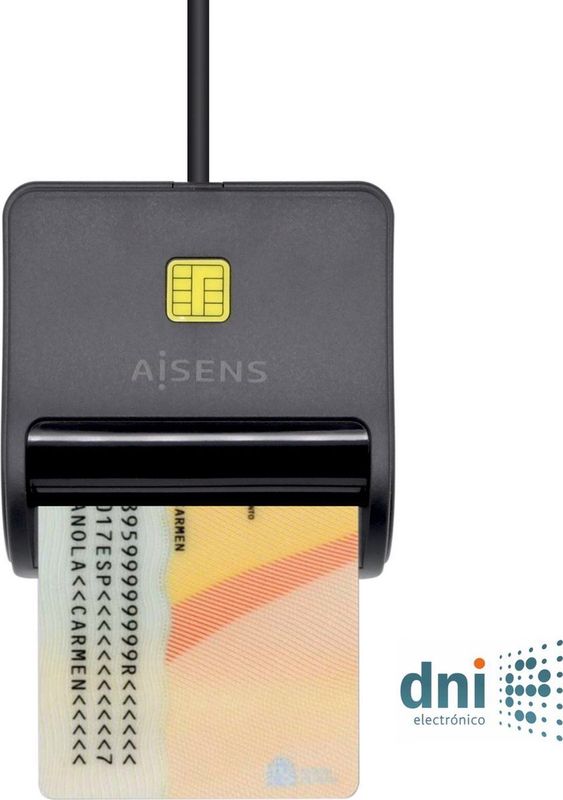 Aisens Card Reader - Zwart - ID/SIP Kaartlezer