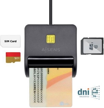 Aisens - ASCR-SN02SD-BK - Toegangscontrolesysteem - Zwart - USB 2.0