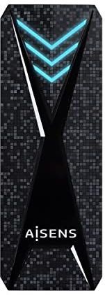 Housing for Hard Disk Aisens Caja Externa M.2 (NGFF) RGB Gaming ASM2-RGB013B NVMe a USB3.2 Gen2, Negra USB Black USB 3.2 Gen 2 (