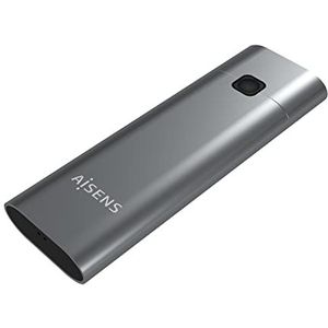 Aisens CAJA EXTERNA M.2 NGFF ASM2-021GR NVMe A USB3.2 GEN2 GRIS (M.2), Harddisk behuizing, Grijs
