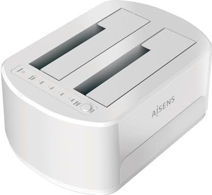 AISENS ASDS-D02W basisstation voor opslagstations USB 3.2 Gen 1 (3.1 Gen 1) Type-B Wit