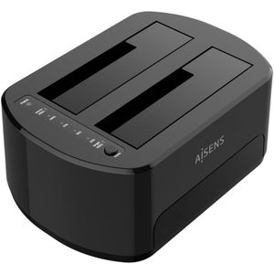 AISENS ASDS-D03B basisstation voor opslagstations USB 3.2 Gen 1 (3.1 Gen 1) Type-B Zwart