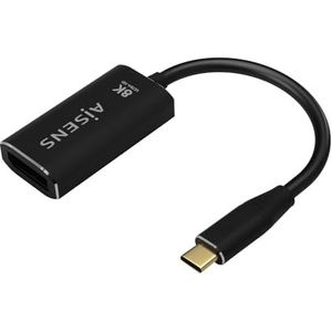 AISENS - A109-0690 - converter aluminium USB-C naar displayport 8K @60Hz, USB-C/M-DP/H, zwart, 15cm