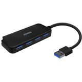 AISENS A106-0713 interface hub USB 3.2 Gen 1 (3.1 Gen 1) Type-A 5000 Mbit/s Zwart