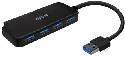 AISENS A106-0713 interface hub USB 3.2 Gen 1 (3.1 Gen 1) Type-A 5000 Mbit/s Zwart