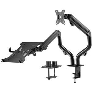 AISENS - DTL32TSR-195 - tafelhouder, draaibaar, kantelbaar, voor laptop en monitor/tv, 8 kg, 17-32 cm, zwart