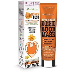 Biovène Honey Bust Borstmasker voor onmiddellijke hydratatie en kalmeren van je huid, met honing, hyaluronzuur en geurbloemen, rijk aan antioxidanten, veganistisch, borstmasker voor jeugdige huid (75
