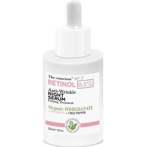 The Conscious™ - Retinol Anti-Wrinkle Night Serum - Biologische Granaatappelolie - 30ml