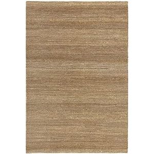 HAMID - Jute tapijt Giralda 100% natuurlijke jutevezel - zacht en hoge sterkte tapijt - handgeweven - woonkamer, eetkamer, slaapkamer, badkamertapijt - natuurlijk (290 x 200 cm)