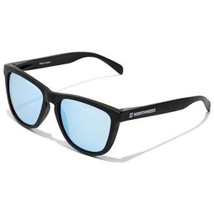 Northweek Unisex zonnebril Regular mat zwart lichtblauw Ø 140mm