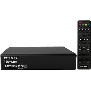 Ostark Euro T2 TNT TDT2 FTA DVB-T2 DVB-C, H.265 HEVC Full HD PVR, Dual USB/LNB voor twee tv's, SCART, coaxiale HDMI