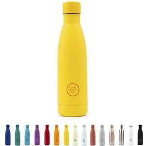 Cool Bottles - Stainless Steel Water Bottle - 500 ml - Vivid Yellow - 26,5 x 7 cm - Luchtdichte Thermische Fles - Koude dranken 36 uur en warme dranken 18 uur - Triple-Cool Technologie - BPA Vrij