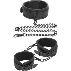 INTOYOU BLACK SHADOW - Collar And Hand Cuffs Set Vegan Leather