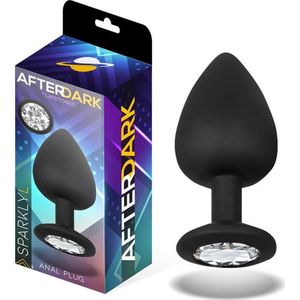 AFTERDARK - Sparkly Butt Plug With Jewel Silicone Size L 9.5 Cm X 4.5 Cm