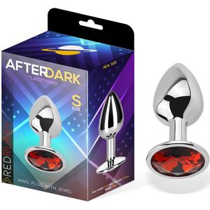 AFTERDARK - Butt Plug With Jewel Red Rubby Size S Aluminium