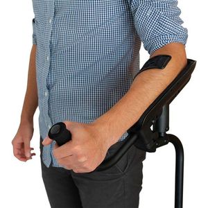 KMINA PRO - Onderarm Krukken voor Volwassenen (x1 unit, Links Exemplaar), Loopkrukken met Armsteun, Ergonomische Krukken, Loopkruk Comfort, Orthopedic Crutch Hoogte Verstelbaar - Made in Europe