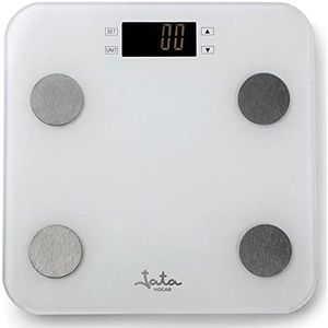 Jata - HBAS1501 - Digitale Badkamerweegschaal - Wit - LCD-Display - Touchscreen