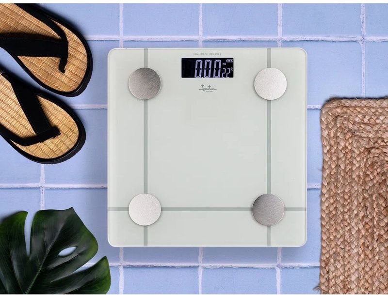 Jata - HBAS1292 - Digitale Badkamerweegschaal - Zwart - LCD-Display - Tot 180 kg