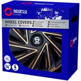 Sparco - Wieldoppenset Varese - Goud/Zwart - 4-Delige Set