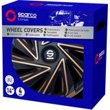 Sparco - Varese - Wieldoppen - Goud/Zwart - Set van 4