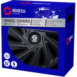 Sparco - Varese - Wieldoppen - Zwart - Set van 4 - ABS