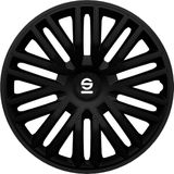 Sparco - Bergamo - Wieldoppen - Zwart - Set van 4 Stuks - Slagvast Kunststof