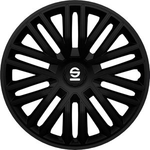 Sparco - Bergamo - Wieldoppen - Zwart - Set van 4 Stuks - Slagvast Kunststof