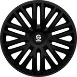 Sparco - Wieldoppenset Bergamo - 15-Inch - Zwart - RVS