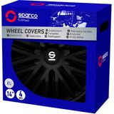 Sparco - Bergamo - Wieldoppen - Zwart - Set van 4 Stuks